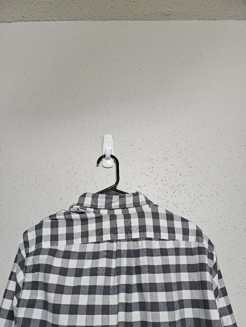 J.Crew Slim‎ Fit Oxford Shirt Mens M Gray White Gingham Plaid Button Down